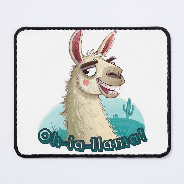Item preview, Funny Oh-la-llama Cartoon Llama Smiling Meme Design designed and sold by ArtiQreate.