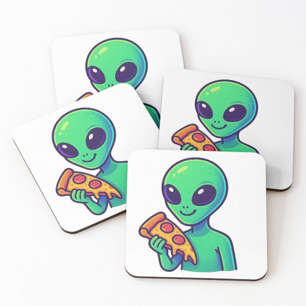 Item preview, Pizza Alien – Bright cartoon design from space designed and sold by AlphaAutomation.