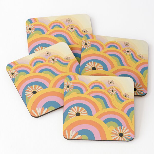 Item preview, Retro floral waves in the sun designed and sold by Ketique.