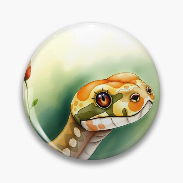 Item preview, Cute snake with eyelashes watercolor illustration designed and sold by EmeraldeaArt.