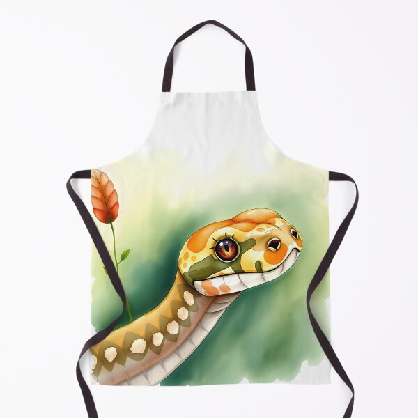 Item preview, Cute snake with eyelashes watercolor illustration designed and sold by EmeraldeaArt.