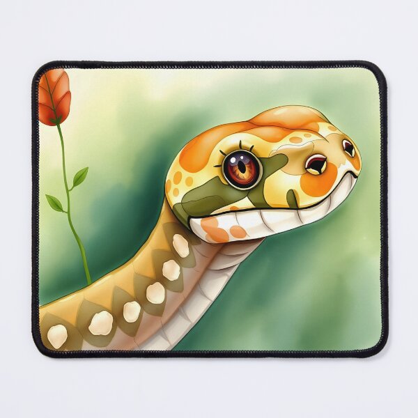 Item preview, Cute snake with eyelashes watercolor illustration designed and sold by EmeraldeaArt.