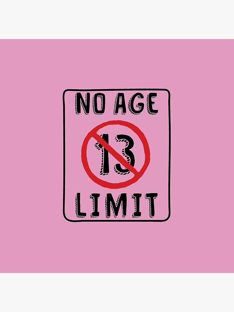 "No Age Limit 13th Birthday Gifts Funny Bday for 13 Year Old" Throw
