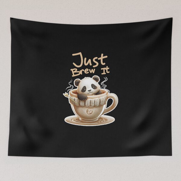 Item preview, Just brew it….Panda in a cosy coffee cup  designed and sold by PrettyDecor.