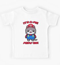 Cat Cute Funny Kawaii Mario Parody Kids Tee