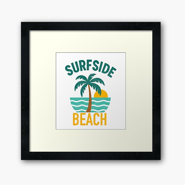 Item preview, Surfside Beach – Retro Beach Design With Palm And Surfer designed and sold by Ola-urb.