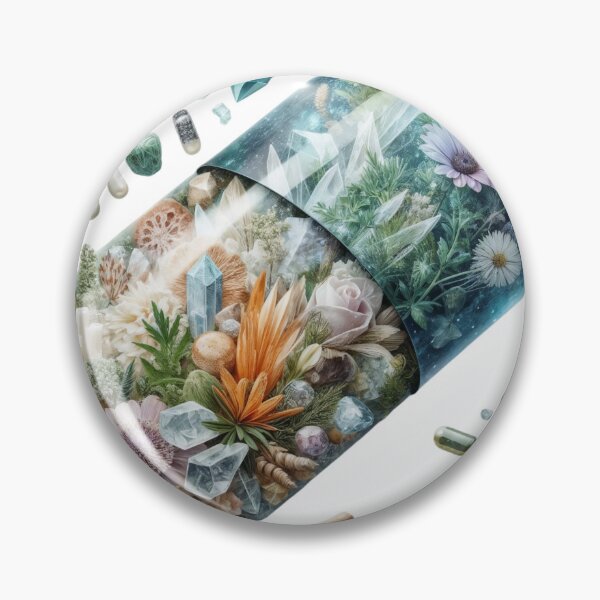 Item preview, Transparent Capsule with Natural Elements on Black Background designed and sold by Creative88Art.