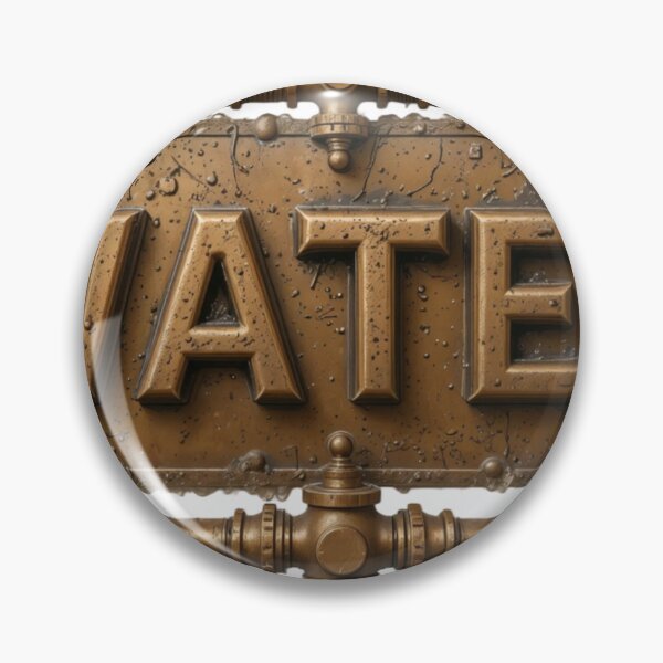 Item preview, Bronze Plate with Embossed 'WATER' and Brass Pipe Network designed and sold by Creative88Art.