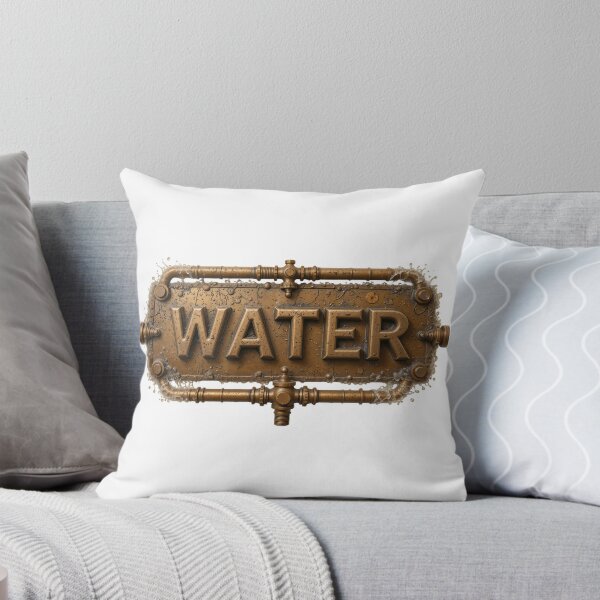 Item preview, Bronze Plate with Embossed 'WATER' and Brass Pipe Network designed and sold by Creative88Art.