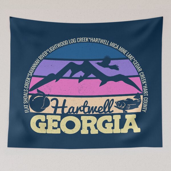 Item preview, Hartwell Georgia Sunset Retro Vintage Local Pride Logo designed and sold by CRHPOD20.