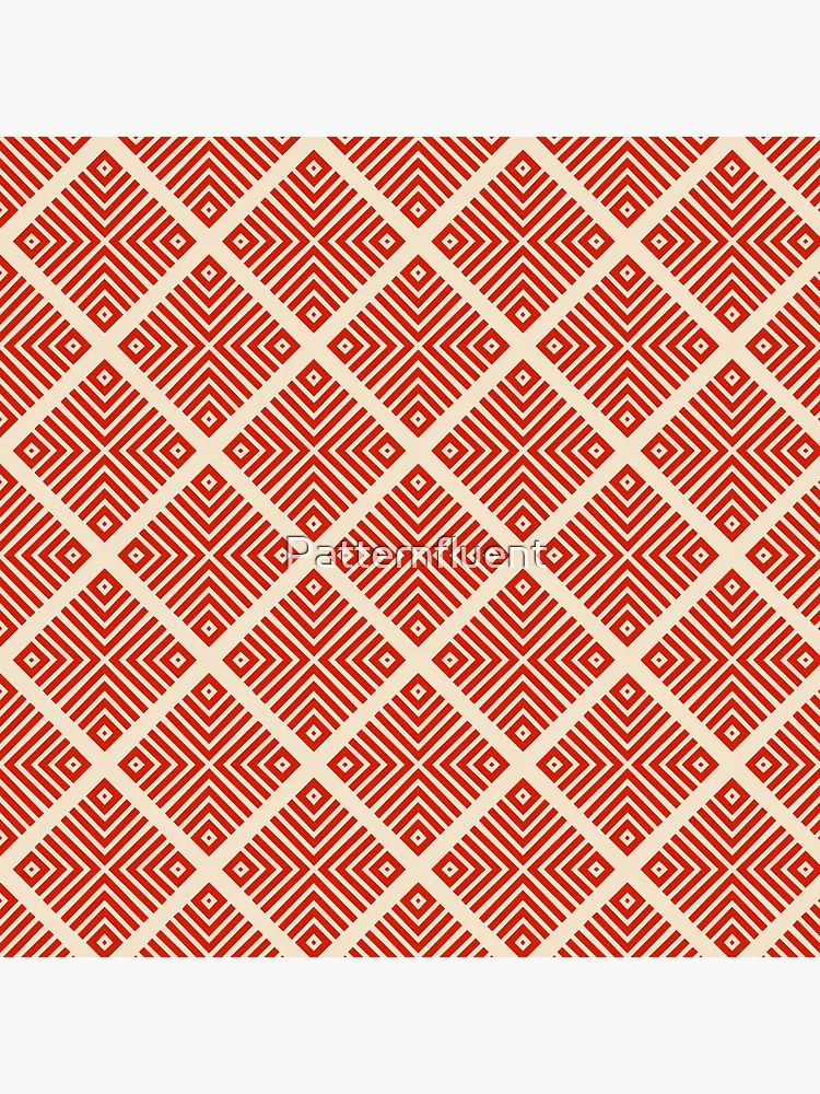 Thumbnail 4 of 4, Clock, Striped Geometric Diamond Tile designed and sold by Patternfluent.
