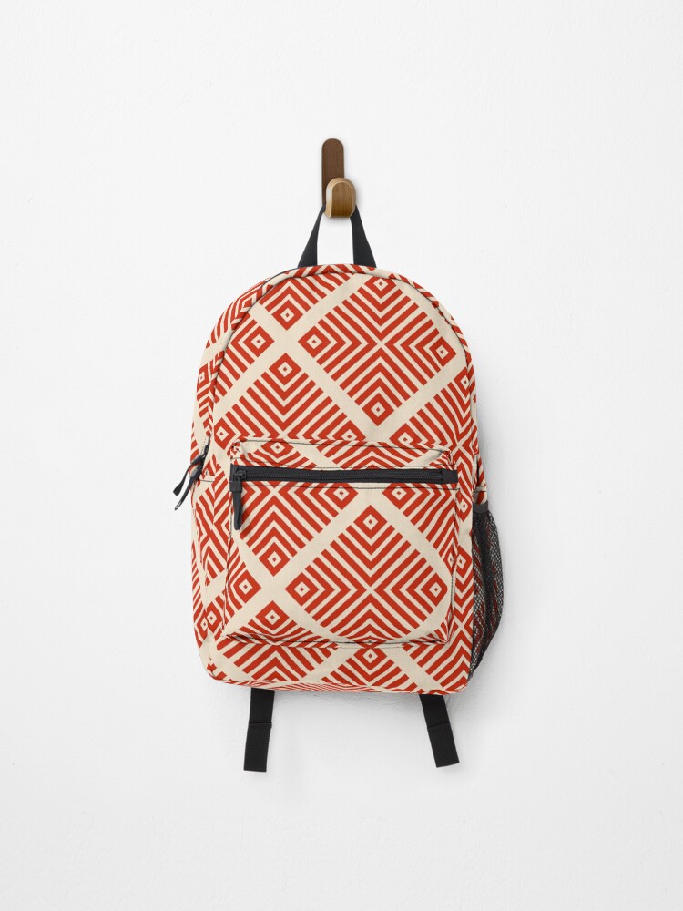 Thumbnail 1 of 3, Backpack, Striped Geometric Diamond Tile designed and sold by Patternfluent.