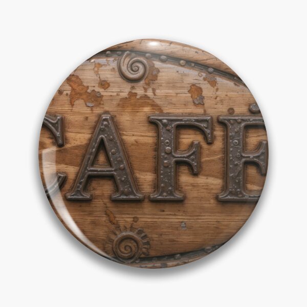Item preview, Oval Wooden Cafe Sign with Metallic Letters and Ornamental Carvings designed and sold by Creative88Art.