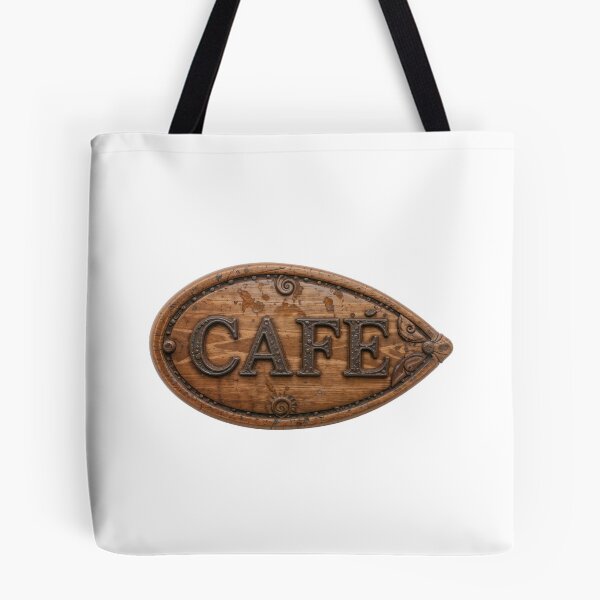 Item preview, Oval Wooden Cafe Sign with Metallic Letters and Ornamental Carvings designed and sold by Creative88Art.