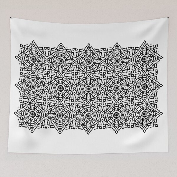 Item preview, Black Flowers – Interlaced Lines Decoration designed and sold by Tarjiart.