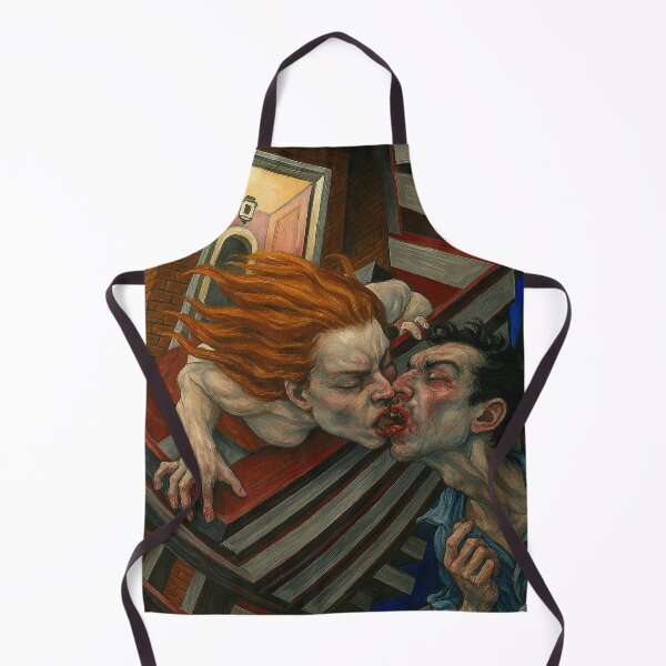 Item preview, Surreal Passionate Kiss | Dark Expressionist Spiral Staircase Art designed and sold by weirdfishes123.