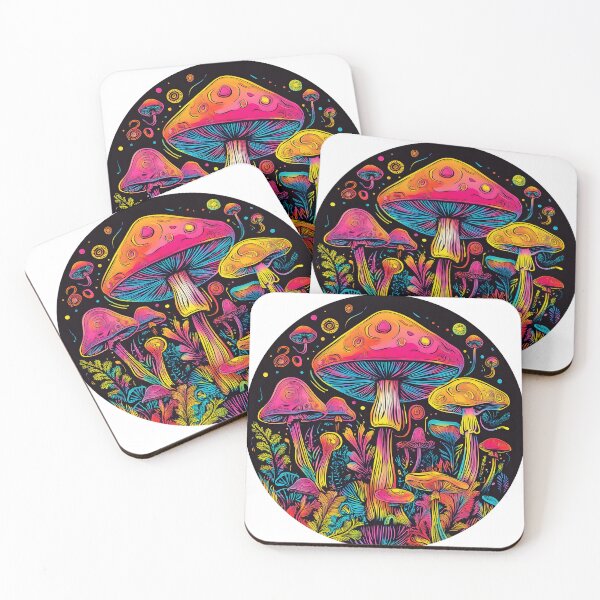 Item preview, Psychedelic Mushroom Forest - Neon Fungi Wonderland Art designed and sold by Kollibri.