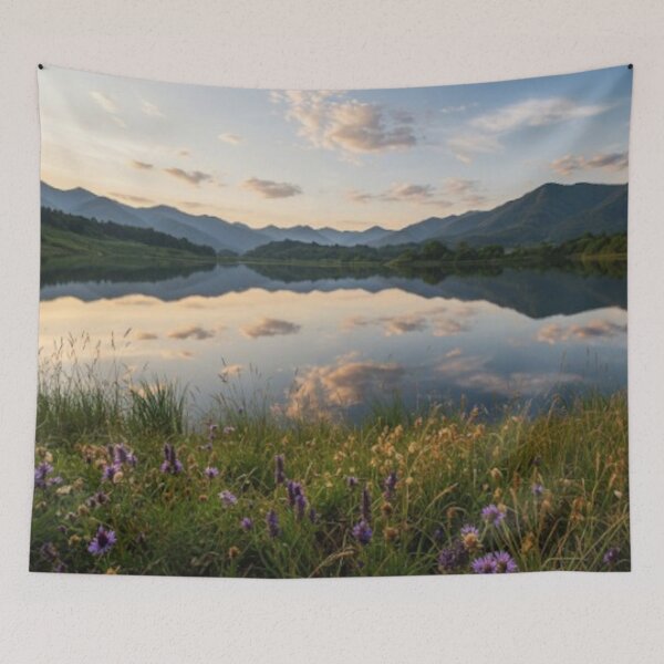 Item preview, Lakeview with Lavender Flowers designed and sold by UnlockKnowledge.
