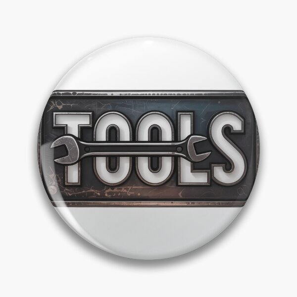 Item preview, Rectangular Metallic Sign with Tools Text and Wrench Graphic designed and sold by Creative88Art.