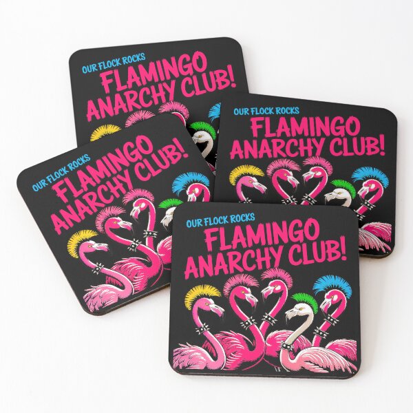 Item preview, Our Flock Rocks Flamingo Anarchy Club designed and sold by Amanda's Factory.
