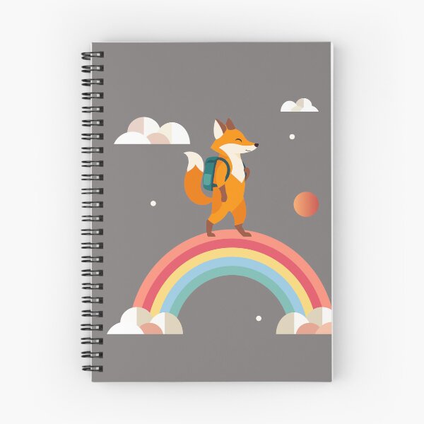 Item preview, Happy fox with backpack on rainbow – adventurous children's design designed and sold by Kisho.