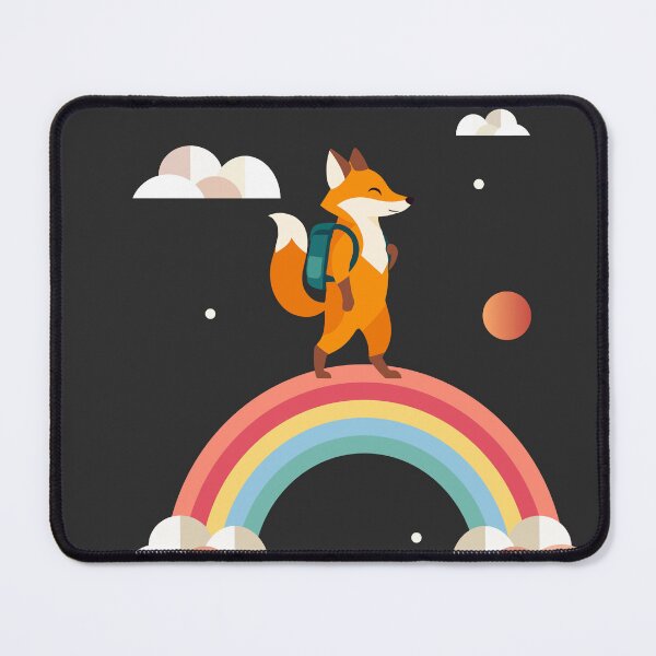 Item preview, Happy fox with backpack on rainbow – adventurous children's design designed and sold by Kisho.