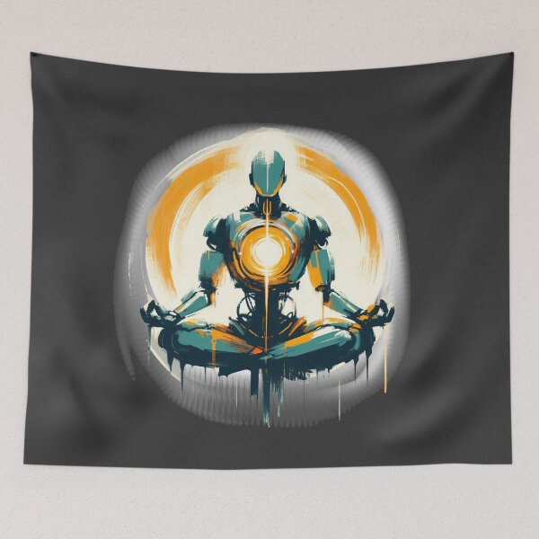 Item preview, Enlightened Robot Meditation designed and sold by Slick-Waffles.