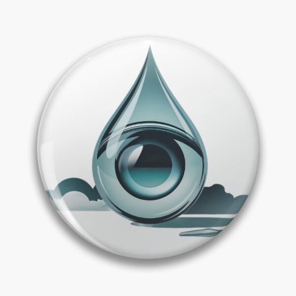 Item preview, Glossy Blue Water Droplet with Embedded Eye and Abstract Elements designed and sold by Creative88Art.