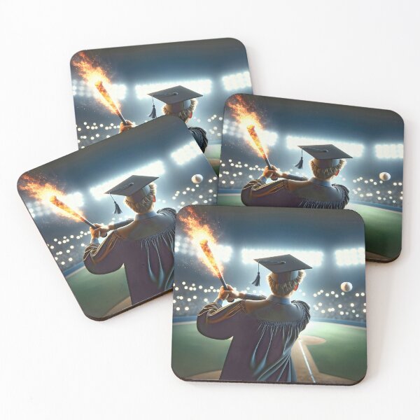 Item preview, Baseball Graduate With Fiery Bat designed and sold by Maria Dryfhout.