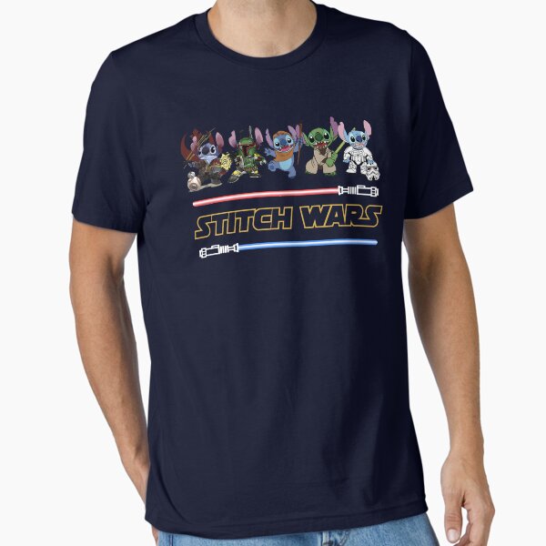 Vista previa del artículo con la obra «Stitch Wars Lilo y Saberlight Episodio 3 La venganza de los Sith Ohana divertida», diseñado y vendido por LutherBruce.