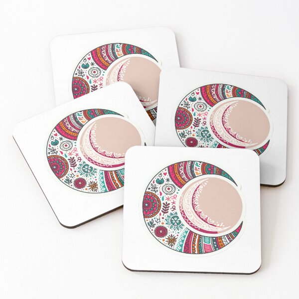 Item preview,  boho colored crescent moon floral sticker ,boho style,Bohemian,Bloom Boom,Spring,ethnic designed and sold by Expressions-Sel.