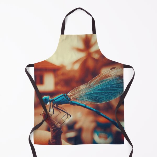 Item preview, Blue Dragonfly Captured in 70s Macro Lens – Retro AI Artwork for Animal Lovers on Stylish Clothing & Accessories designed and sold by knalpot-design.