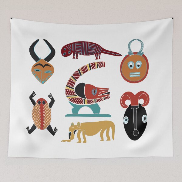 Item preview, African abstract tribal ethnic art designed and sold by Alexaltay.
