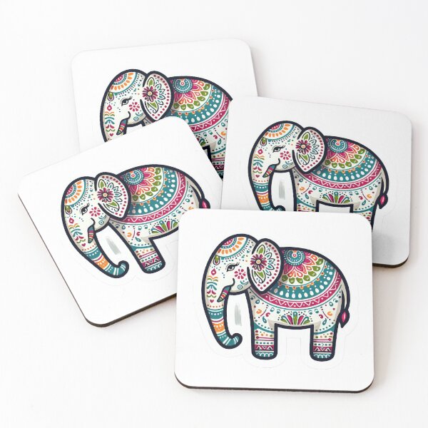 Item preview,  boho colored elephant Indian floral sticker ,boho style,Bohemian,Bloom Boom,Spring,ethnic designed and sold by Expressions-Sel.