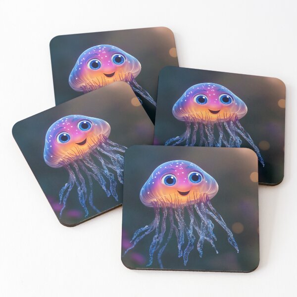 Item preview, Happy Jellyfish in a Sea of Lights by Elin Norrgård designed and sold by VelvetEchoArt.