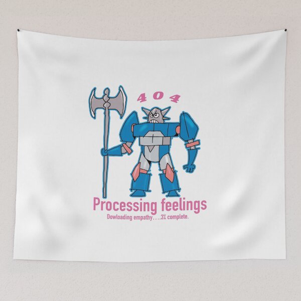 Item preview, 404 Robot – Processing Feelings (Retro Mecha Sticker) designed and sold by hoggylorente.