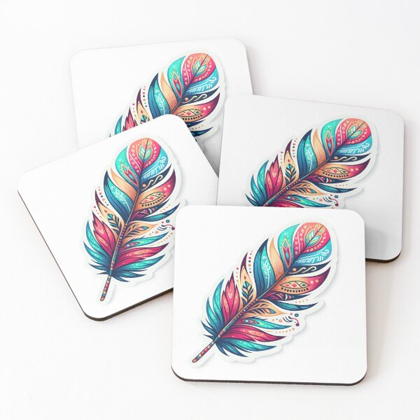 Item preview,  boho colored feather bohemian floral sticker ,boho style,Bohemian,Bloom Boom,Spring,ethnic designed and sold by Expressions-Sel.