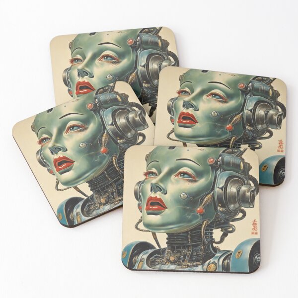Item preview, Robot Shunga Retro Midcentury Imitation Japanese Style Art | #242 designed and sold by NickWhittleArt.