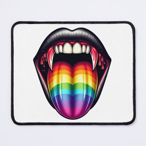 Item preview, Vampire Mouth Rainbow Tongue Black Lips designed and sold by Suborbital Sundries.