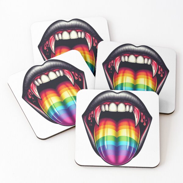 Item preview, Vampire Mouth Rainbow Tongue Black Lips designed and sold by Suborbital Sundries.