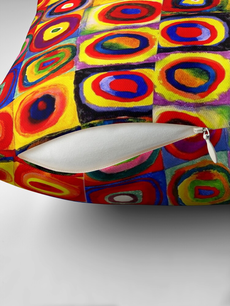 Thumbnail 2 of 4, Pillow, Kandinsky Modern Squares Circles Colorful designed and sold by antiqueart.