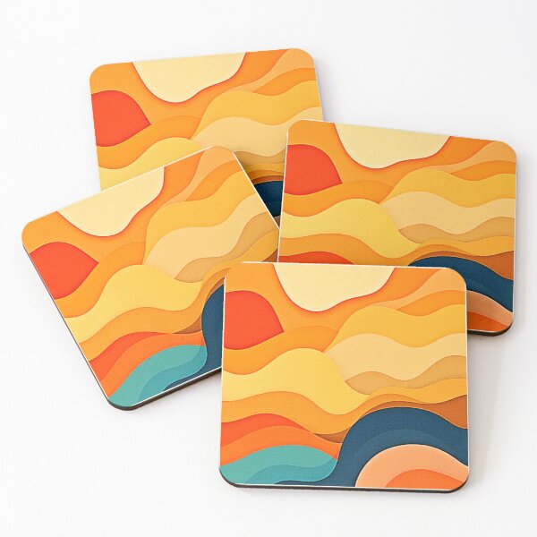 Item preview, Colorful Abstract Layered Waves  designed and sold by Health And Fitness Posts e-Store.