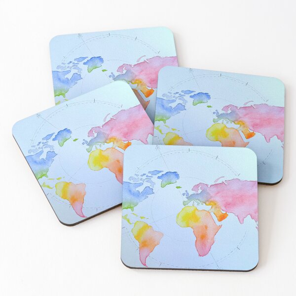 Item preview, Multicolored world map designed and sold by dreamtravel.
