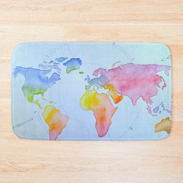Item preview, Multicolored world map designed and sold by dreamtravel.