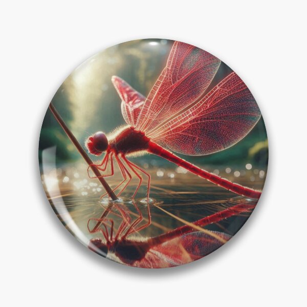 Item preview, Red Dragonfly in 70s Macro Lens – Retro AI Artwork with Vintage Detail for Animal Lovers on Clothing & Accessories designed and sold by knalpot-design.