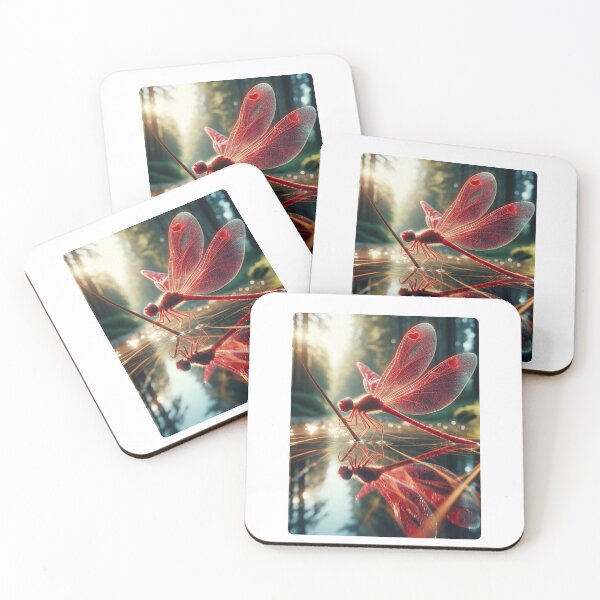 Item preview, Red Dragonfly in 70s Macro Lens – Retro AI Artwork with Vintage Detail for Animal Lovers on Clothing & Accessories designed and sold by knalpot-design.