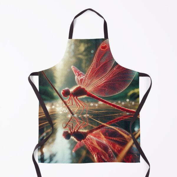 Item preview, Red Dragonfly in 70s Macro Lens – Retro AI Artwork with Vintage Detail for Animal Lovers on Clothing & Accessories designed and sold by knalpot-design.