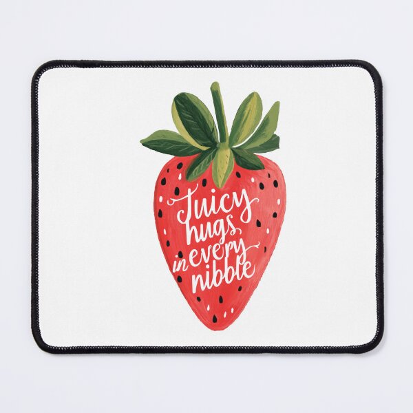 Item preview, Juicy hugs in every nibble - Sweet Berry Quote with Smiling Strawberry and Soft Colors designed and sold by UtArt.