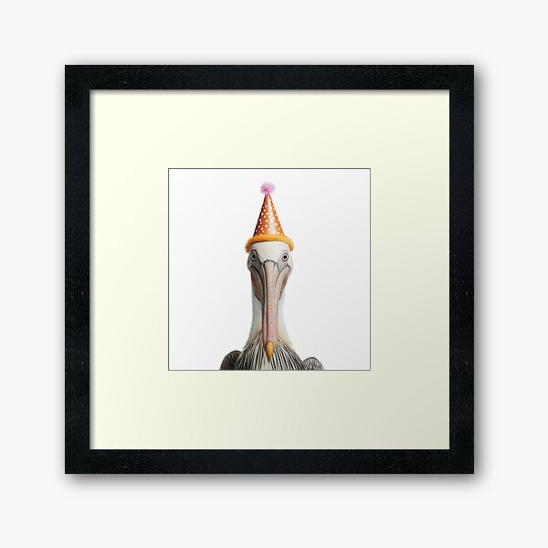 Item preview, Cute Pelican with Party Hat Birthday Celebration designed and sold by LazyOwlStore.