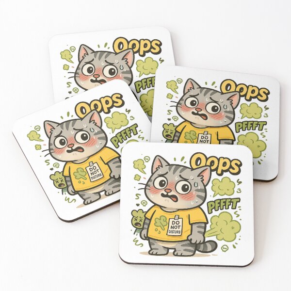 Item preview, Oops! Funny Farting Cat – Embarrassing Cartoon Moment designed and sold by 奇0904.